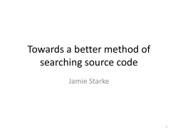 Towards a better method of searching code
