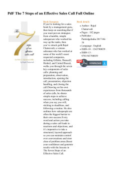 PdF The 7 Steps of an Effective Sales Call Full Online