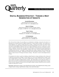 digital business strategy: toward a next generation of insights