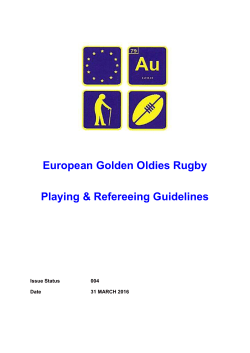 Fun, Friendship, Fraternity Golden Oldies Rugby Laws Summary