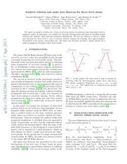 Analytic solution and pulse area theorem for three