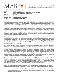 MABE Testimony - Maryland Association of Boards of Education