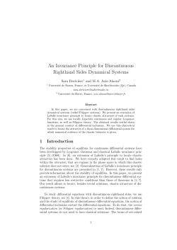 An Invariance Principle for Discontinuous Righthand Sides