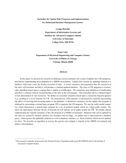 Semantics for Update Rule Programs and