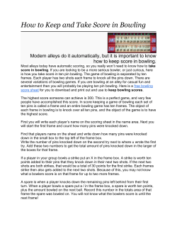 How to Keep and Take Score in Bowling