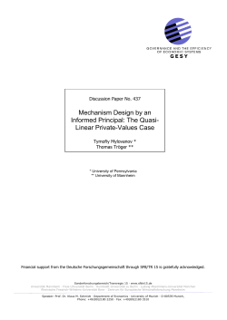 Mechanism Design by an Informed Principal: The Quasi