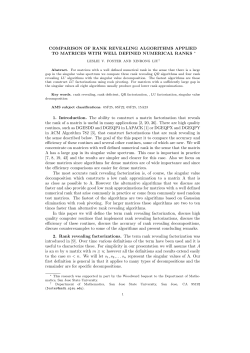 Comparison of Rank Revealing Algorithms Applied to Matrices with