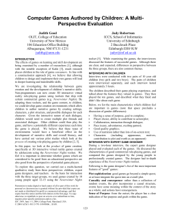 Computer Games Authored by Children: A Multi