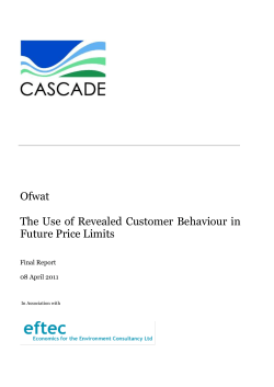 Ofwat The Use of Revealed Customer Behaviour in Future Price Limits