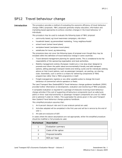 Economic evaluation manual - volume 2 travel behaviour change