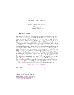 BONMIN Users` Manual - COIN-OR