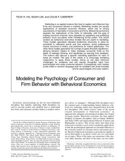 Modeling the Psychology of Consumer and Firm Behavior with