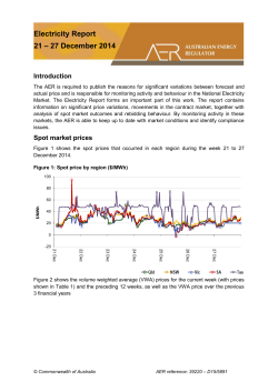 21 – 27 December 2014 - Australian Energy Regulator