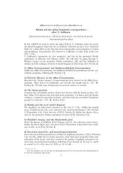 ARithmetische Geometrie OberSeminar Shtuka and the global