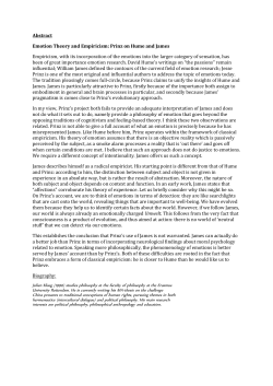 Abstract Emotion Theory and Empiricism: Prinz on Hume and James