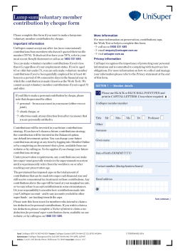 Lump sum voluntary member contribution form