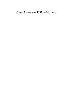 Case Answers- TOC – Nirmal