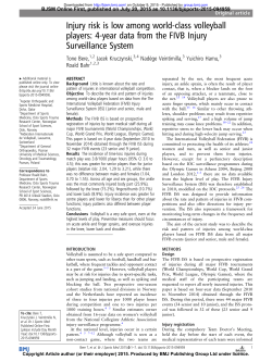 Injury risk is low among world-class volleyball players
