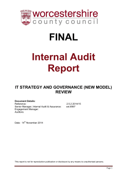 IT Strategy and Governance - Worcestershire County Council