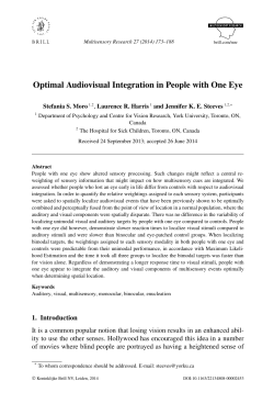 Optimal Audiovisual Integration in People with One