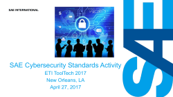 SAE Cybersecurity Standards Activity