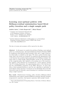 Learning near-optimal policies with Bellman