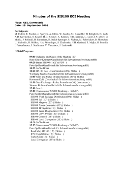 Minutes of the SIS100 EOI Meeting from 15