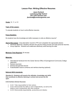 LP. HS. C. Writing Effective Resumes