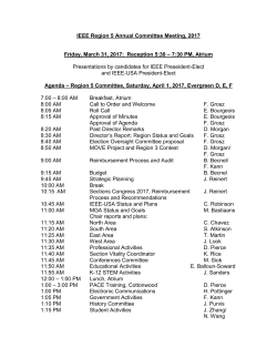 Agenda &ndash; IEEE Region 5 Annual Committee Meeting, 2017