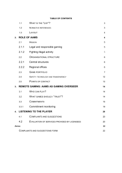 TABLE OF CONTENTS 1.1 What is the &ldquo;List&rdquo;? 3 1.2 Normative