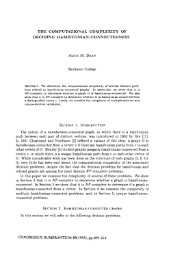 A. Dean, The computational complexity of deciding hamiltonian