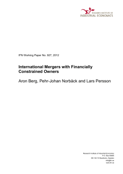 International Mergers with Financially Constrained Owners Aron