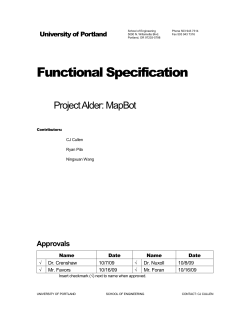 Functional Specifications