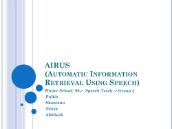 AIRUS (Automatic Information Retrieval Using Speech)