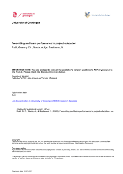 University of Groningen Free-riding and team performance in project
