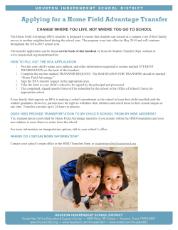 Applying for a Home Field Advantage Transfer