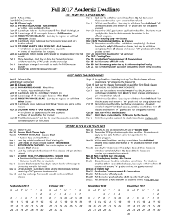 Fall 2017 Academic Deadlines