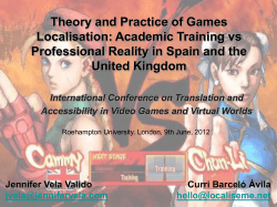 Theory and Practice of Games Localisation: Academic Training vs