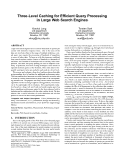 Three-Level Caching for Efficient Query Processing in Large Web