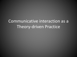 Communicative interaction as a Theory