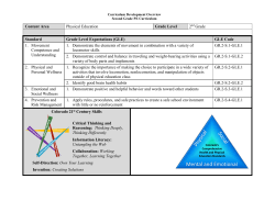 Curriculum Development Overview Second Grade PE Curriculum