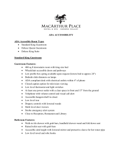 ADA ACCESSIBILITY ADA Accessible Room Types &bull; Standard King