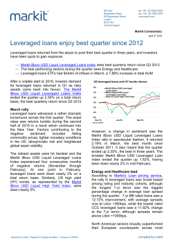 Leveraged loans enjoy best quarter since 2012