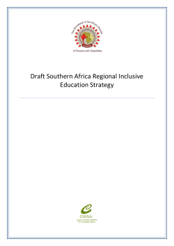 Draft Southern African Regional Inclusive Education Strategy
