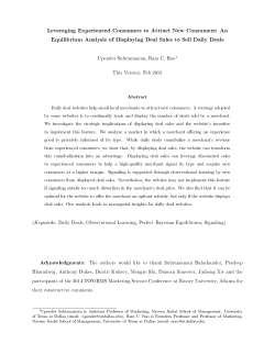 An Equilibrium Analysis of Displaying Deal Sales to Sell Daily Deals