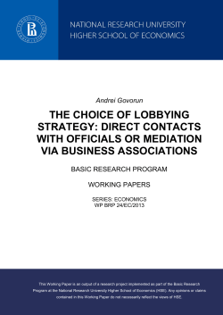 THE CHOICE OF LOBBYING STRATEGY: DIRECT CONTACTS
