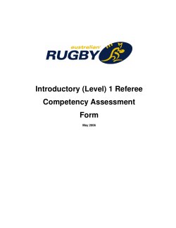 Introductory (Level) 1 Referee Competency Assessment Form