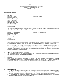 Minutes Decatur Metropolitan Exposition, Auditorium And Office