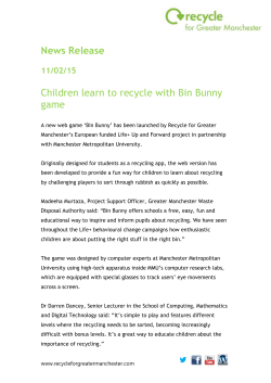 Children learn to recycle with Bin Bunny game