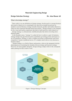 Materials Engineering Design Design Selection Strategy Dr. Alaa
